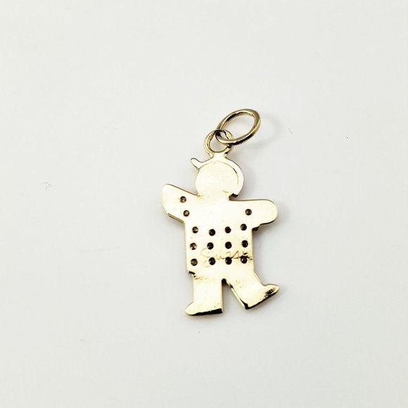Vintage 14 Karat Yellow Gold and Diamond Boy Charm - Picture 5 of 9